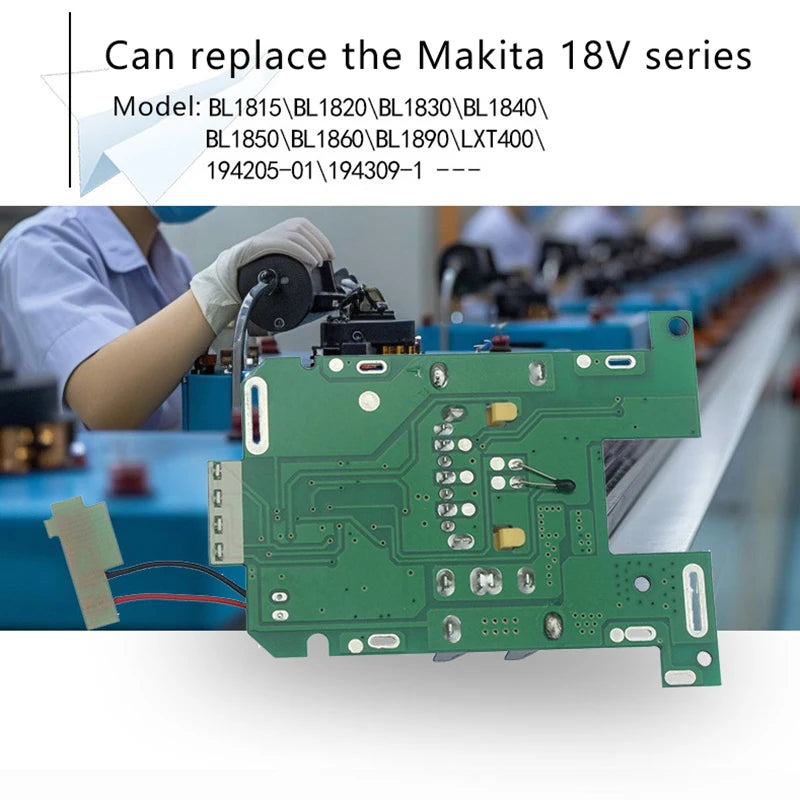 Makita BL1830–BL1860 18V BMS PCB Battery Protection Board Battery Protection Board PRIMED