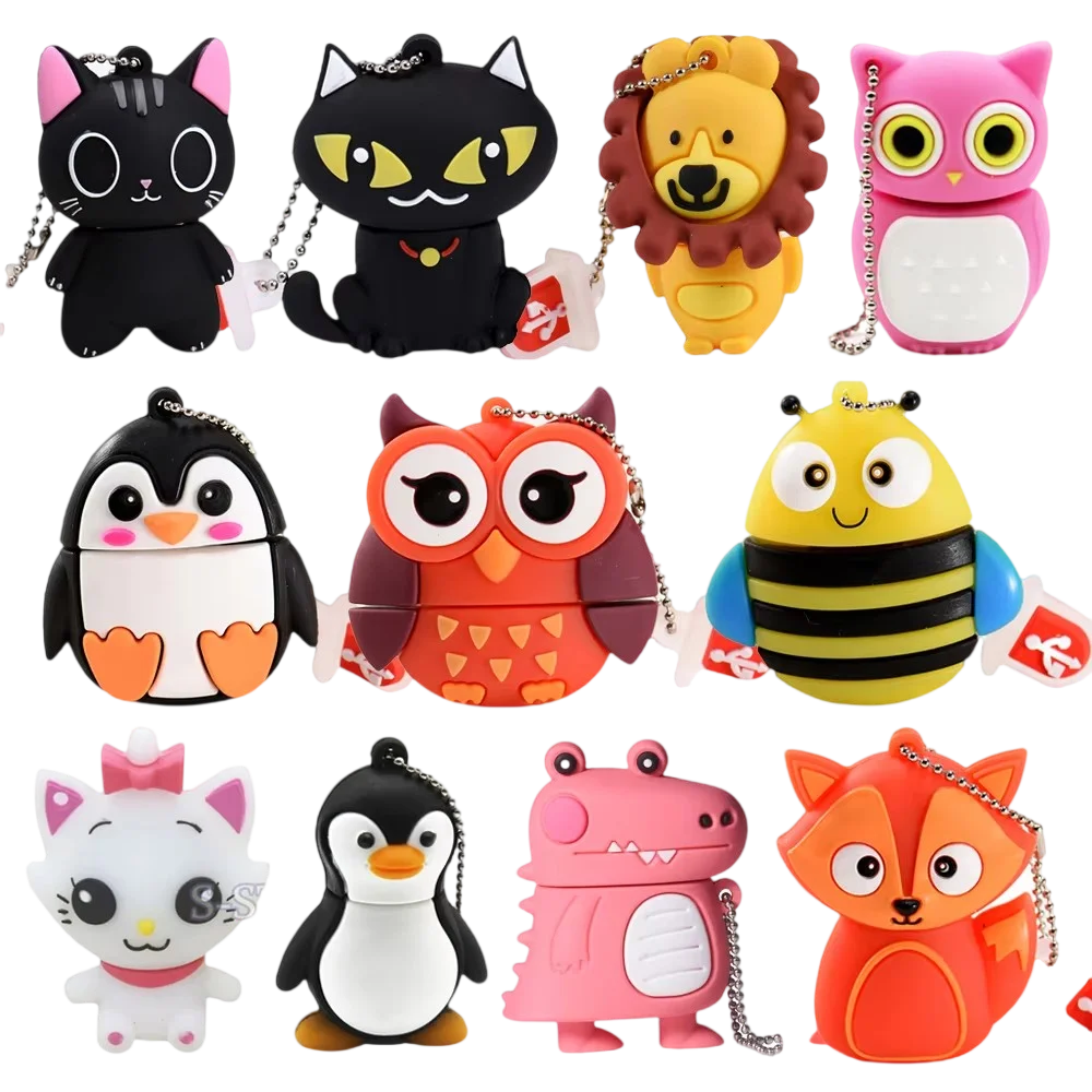 Cute Animal USB Flash Drive 8GB–128GB | Penguin Cat Owl Frog USB Flash Drive PRIMED