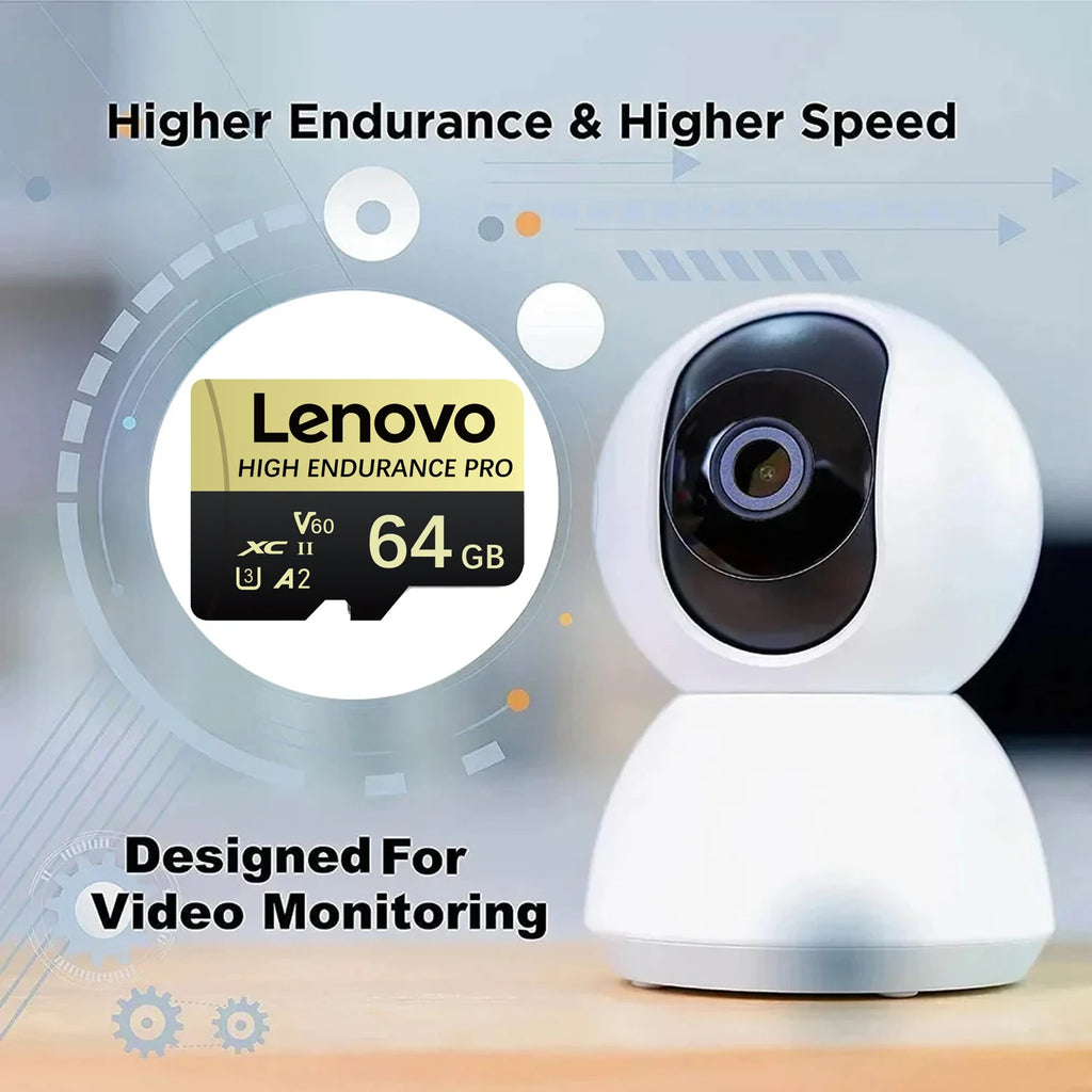 Lenovo Micro SD Card 64GB–1TB | V60 U3 A2 4K Flash Card Micro SD Card PRIMED