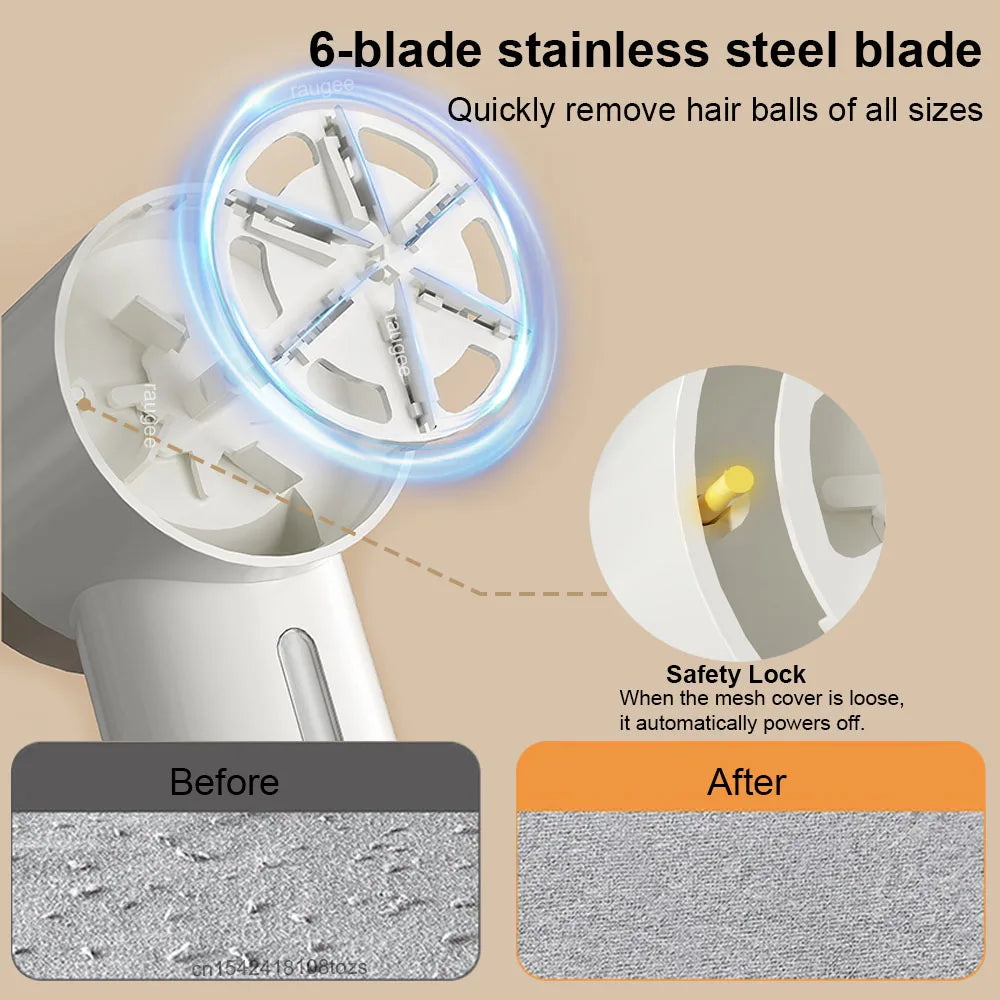 Electric Lint Remover – USB Rechargeable 6-Blade Fabric Shaver Electric Fabric Shaver PRIMED