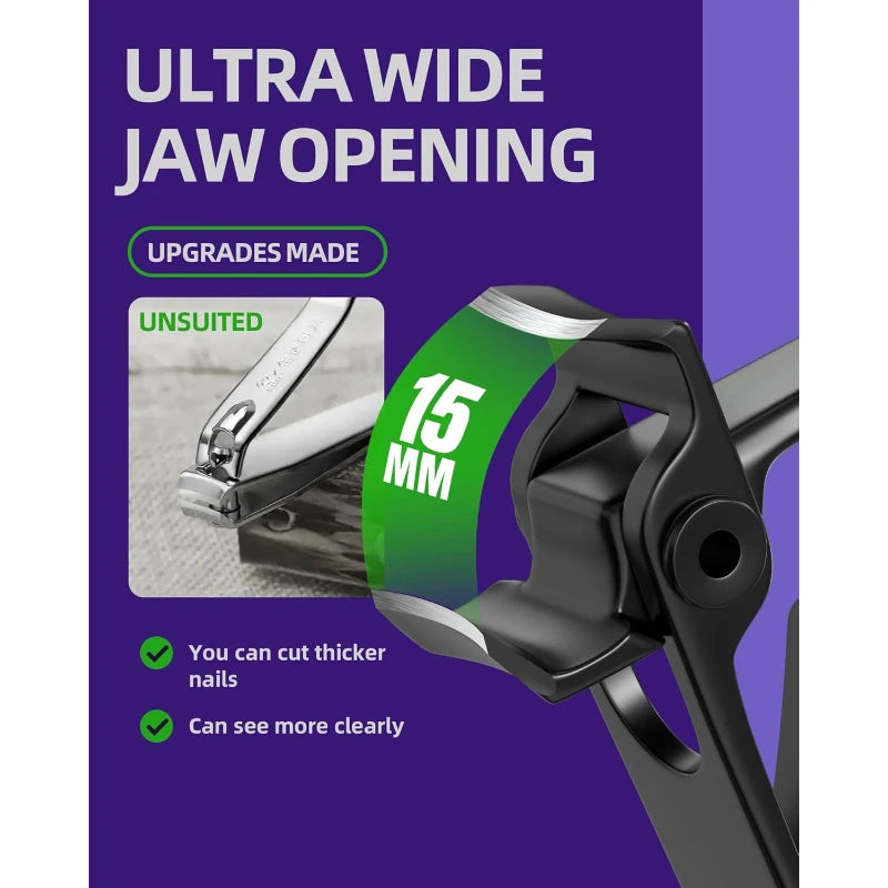 Wide Jaw Toenail Clippers Set – Heavy Duty Stainless Steel