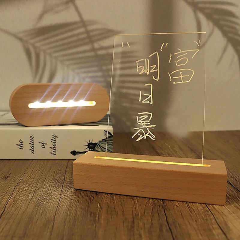 LED Wood Display Base for Acrylic & Crystal Art – Battery Powered
