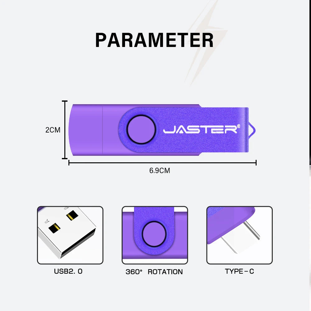 JASTER 2-in-1 Type-C USB 3.0 Flash Drive | OTG Pen Drive USB Flash Drive PRIMED