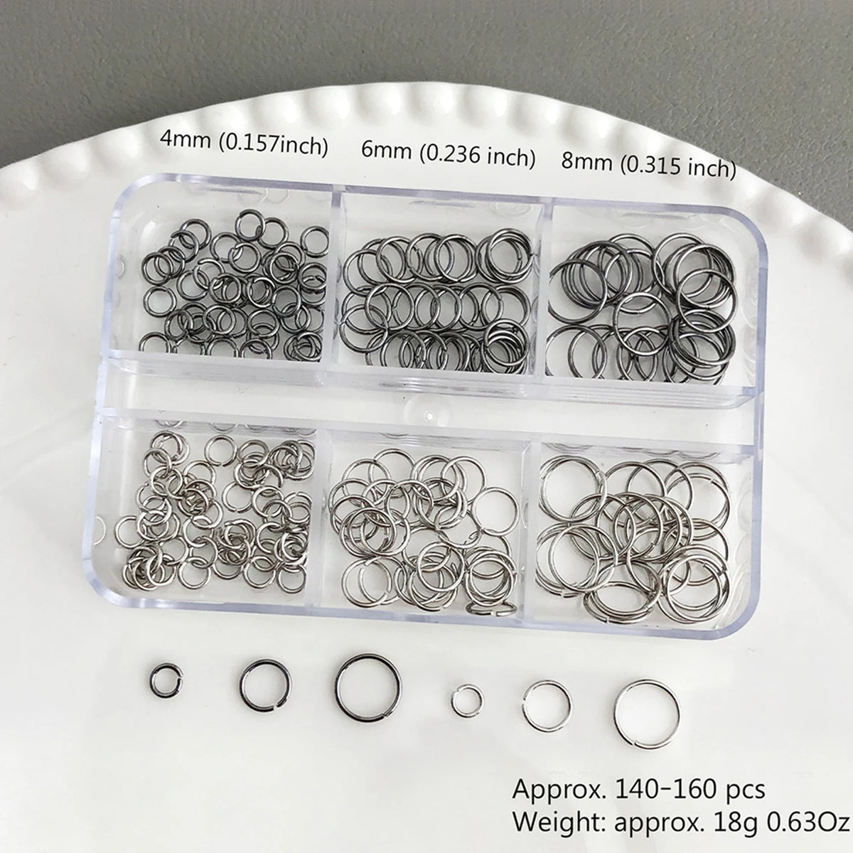 Punk Metal Ring Rivets Nail Charms 6-Grid Box | DIY Nail Art Nail Art Charms PRIMED A1