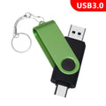 2-in-1 USB-C & USB 3.0 Flash Drive 360° Rotate | 16–128GB USB Flash Drive PRIMED 128 GB Green USB 3.0