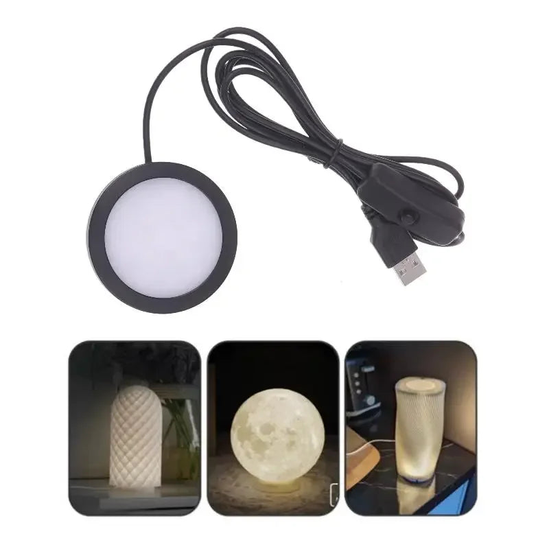 USB Ultra-Thin Round LED Light for Bambu Lab DIY Lamp Kit