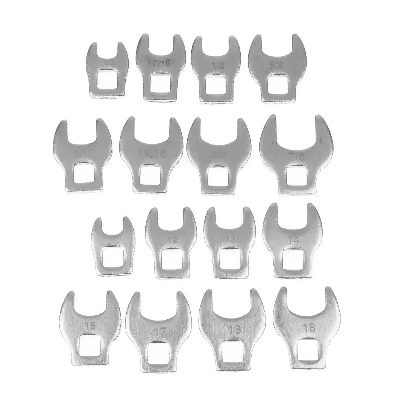 8-Pc Metric Crowfoot Wrench Set 3/8" Drive 10–19mm