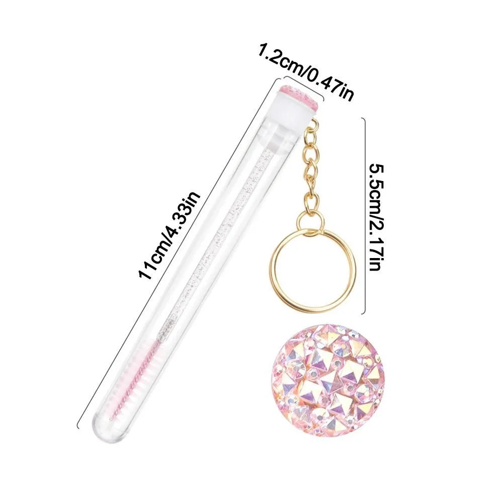 Sparkling Eyelash Brush Tube with Keychain | Mascara Wand