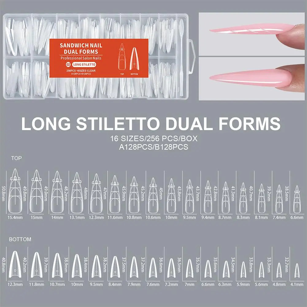 256Pcs Dual Form Nail Tips – Full Cover Nail Extension System