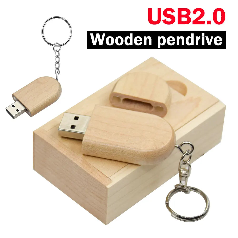 50-Pack Wooden USB Flash Drives 8–128GB | Free Custom Logo USB Flash Drive PRIMED