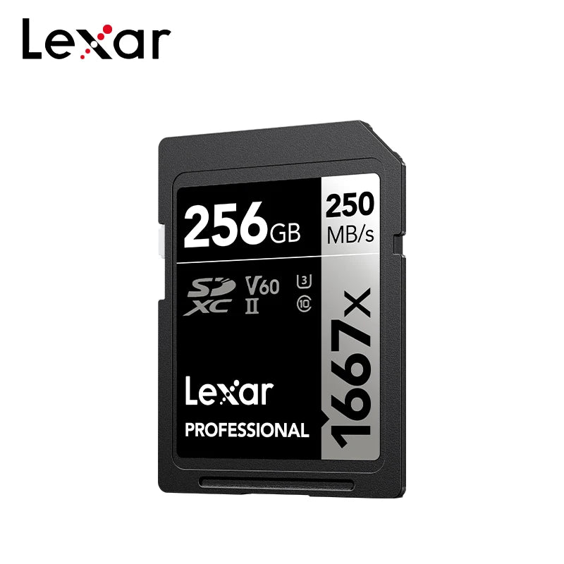 Lexar 1667x V60 SDXC UHS-II Card | 4K | 250MB/s | 64–256GB SD Memory Card PRIMED