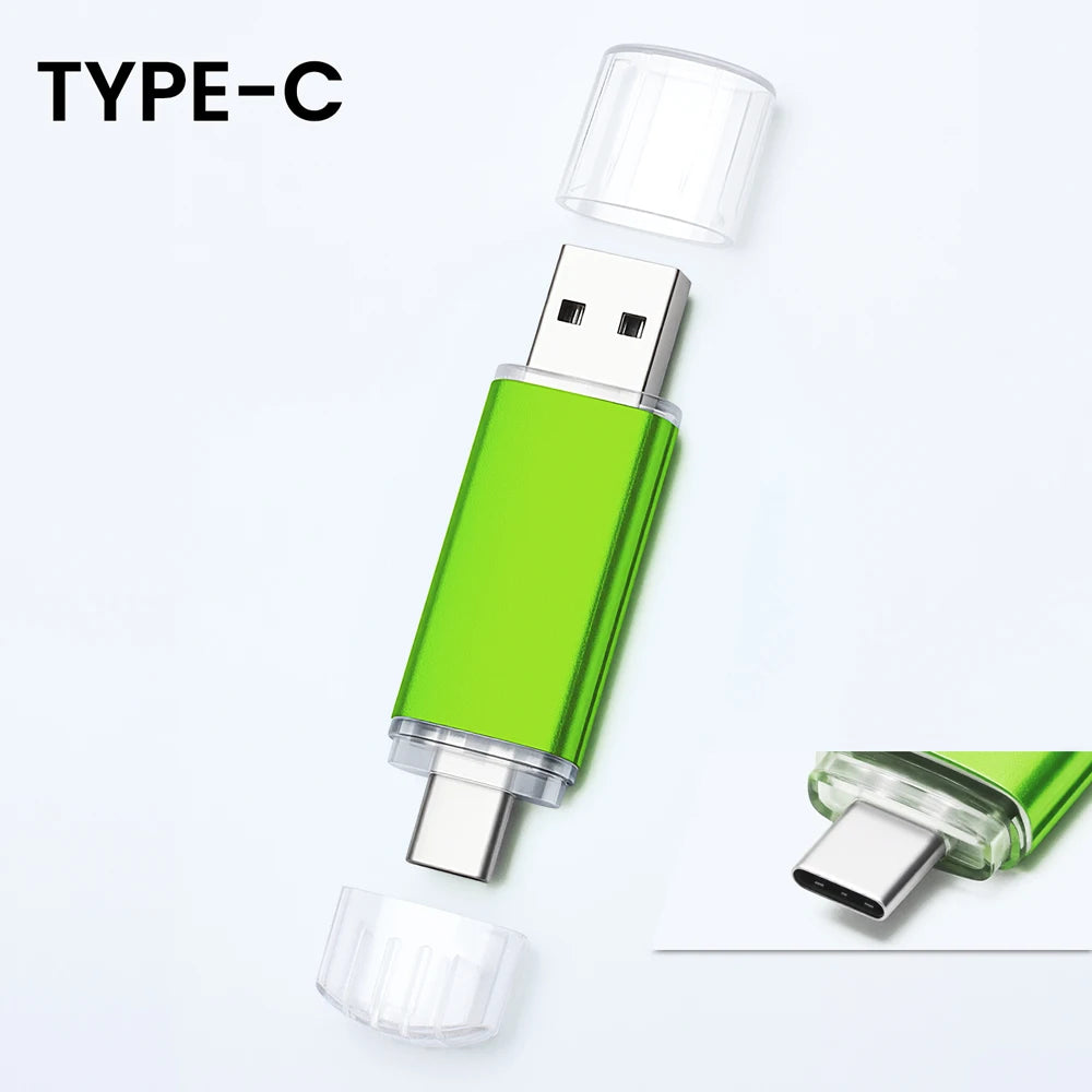 Type-C USB Flash Drive 4GB–128GB | Free Custom Logo Black USB Flash Drive PRIMED green 128MB(NOT GB)