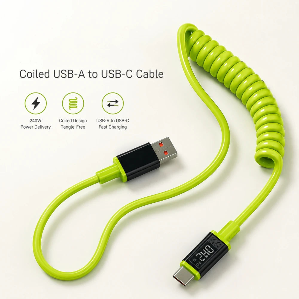 USB-C Fast Charging Cable 240W Nylon Braided | 1m & 2m USB-C Charging Cable PRIMED
