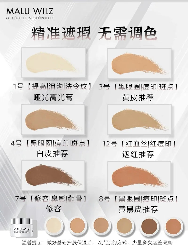 MALU WILZ Full Coverage Cream Concealer – All Skin Types 6g