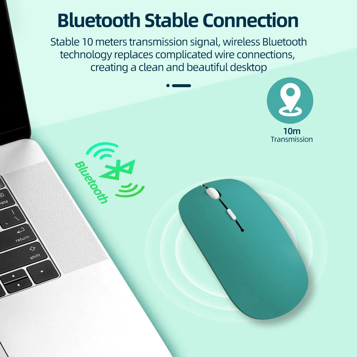 MissionFit Silent Bluetooth Mouse – Wireless 1600 DPI Wireless Bluetooth Mouse PRIMED