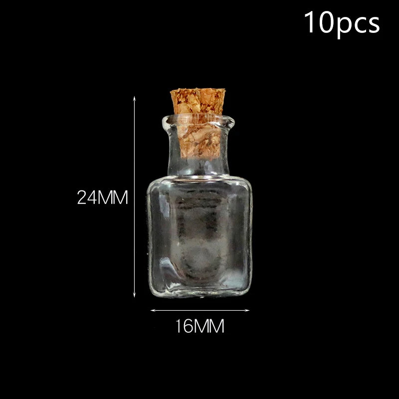 10 Pcs Mini Cork Glass Bottles – DIY Wishing & Potion Vials