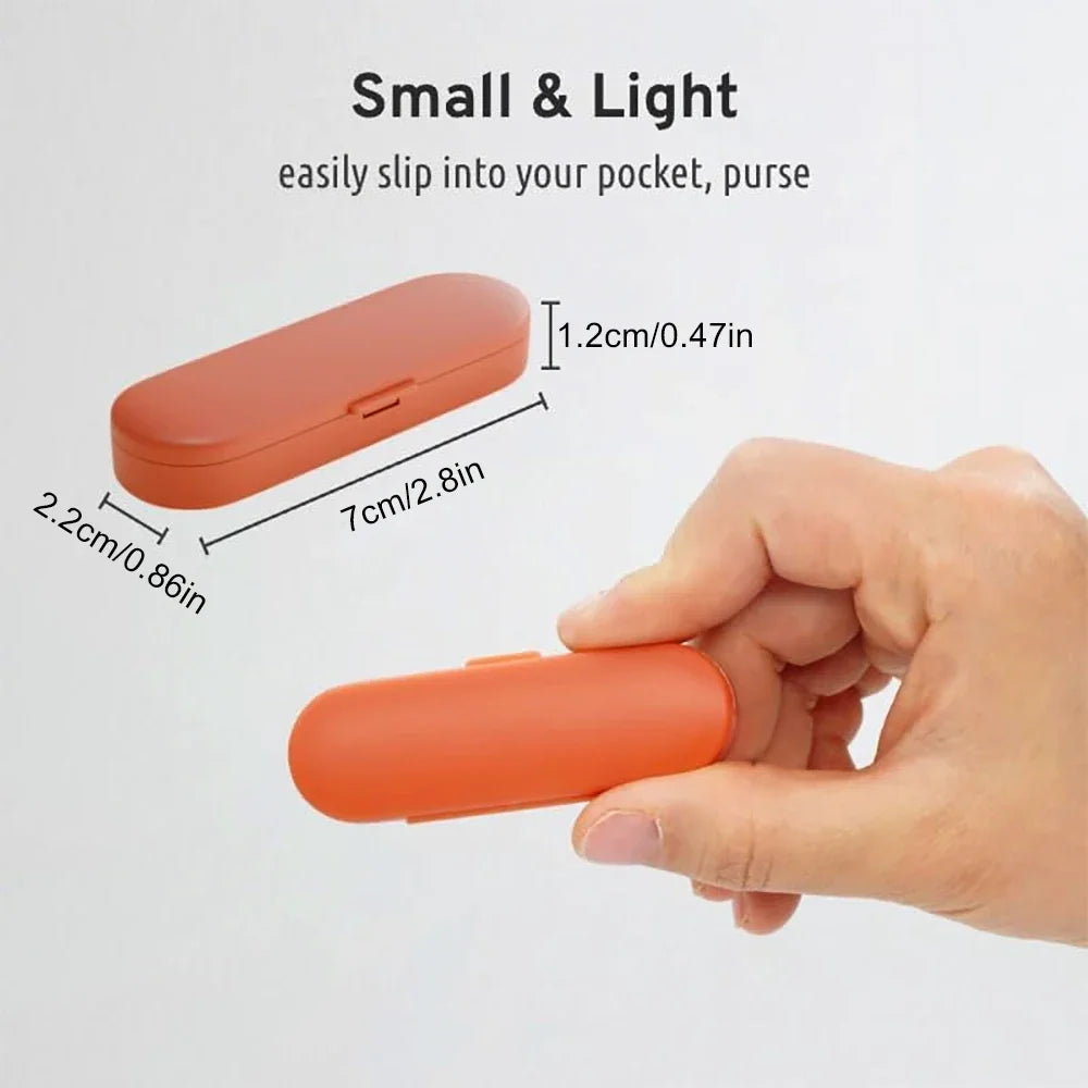Ultra Mini Magnetic Pill Organizer – 2-Compartment Travel Case