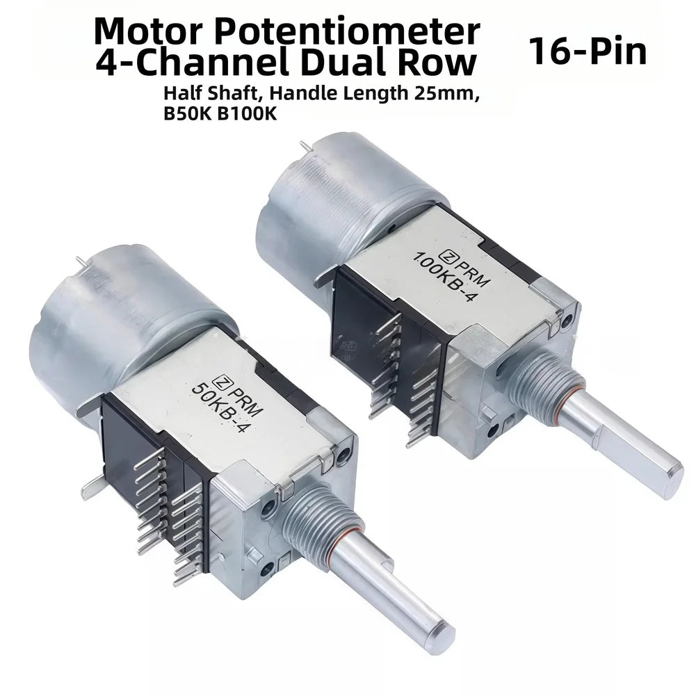 4-Gang Motorized Potentiometer B50K B100K | 16-Pin Volume Control Motorized Potentiometer PRIMED