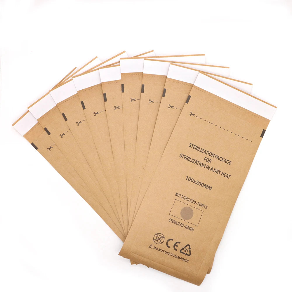 Nail Tool Sterilization Pouches Self-Seal Kraft Bags 20/50/100