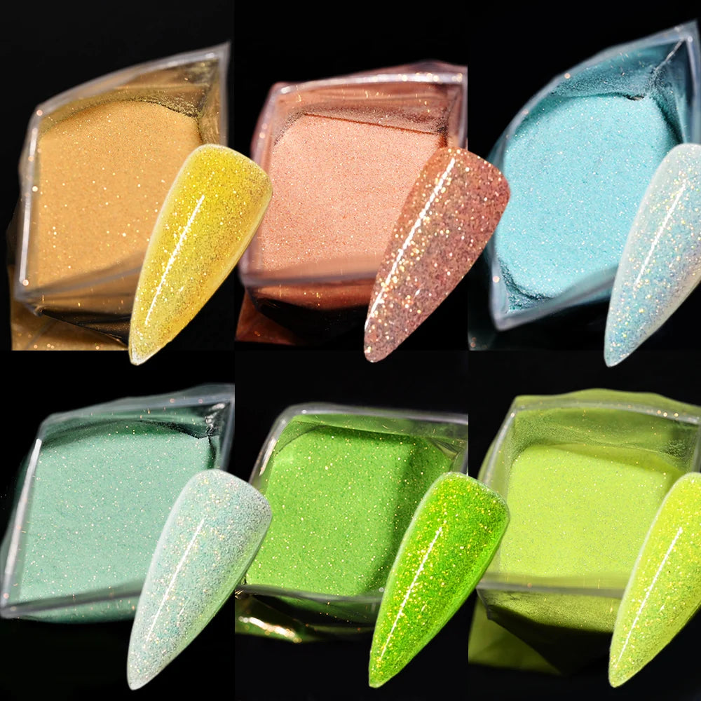 Ultra-Fine Nail Glitter Powder 10g – Pink & Blue Chrome Pigment