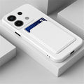 Liquid Silicone Wallet Case Xiaomi Redmi Note 14 15 Card Holder Silicone Wallet Case PRIMED White Redmi note 15 pro+ 5g