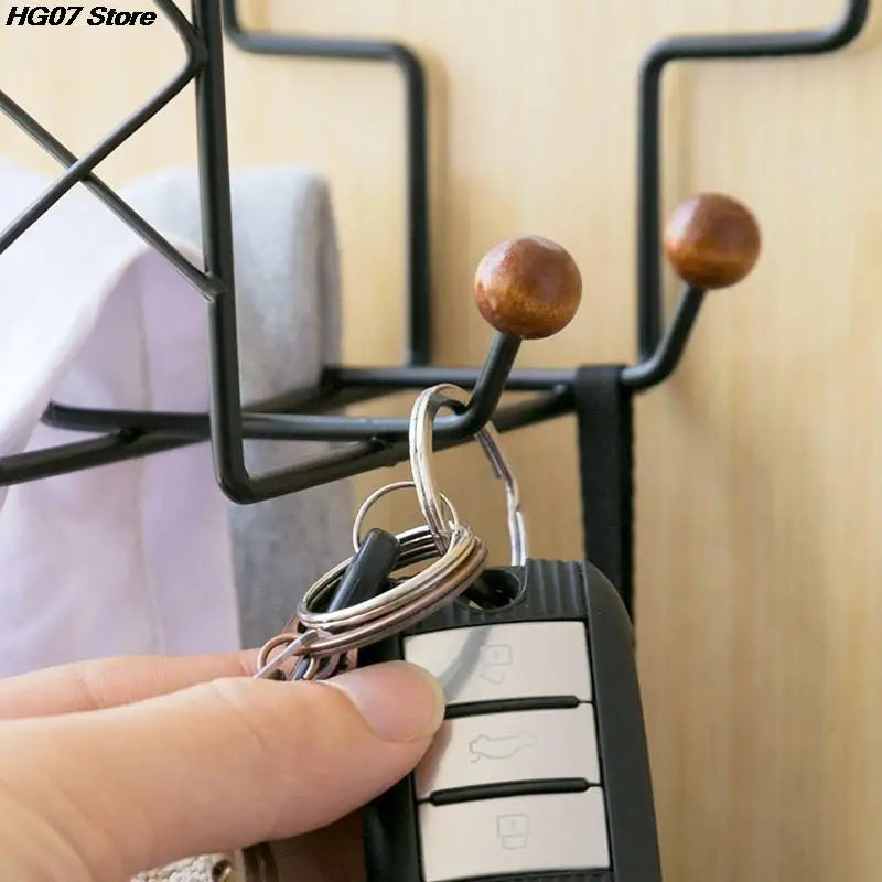 Wall-Mounted Helmet & Hat Holder – 4-Hook Storage Rack