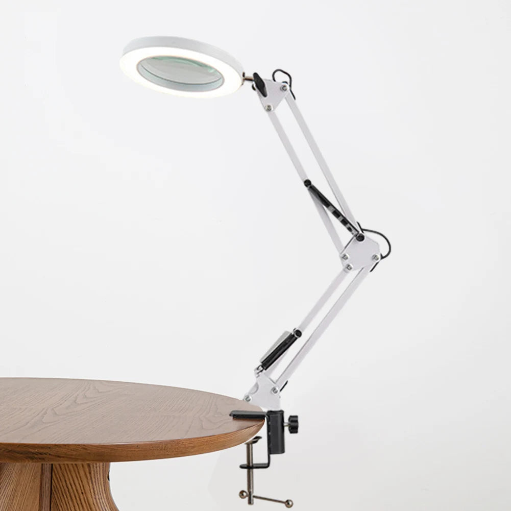 LED Desktop Magnifier Stand with Helping Hand Clamps | 3X–10X LED Magnifier Stand PRIMED