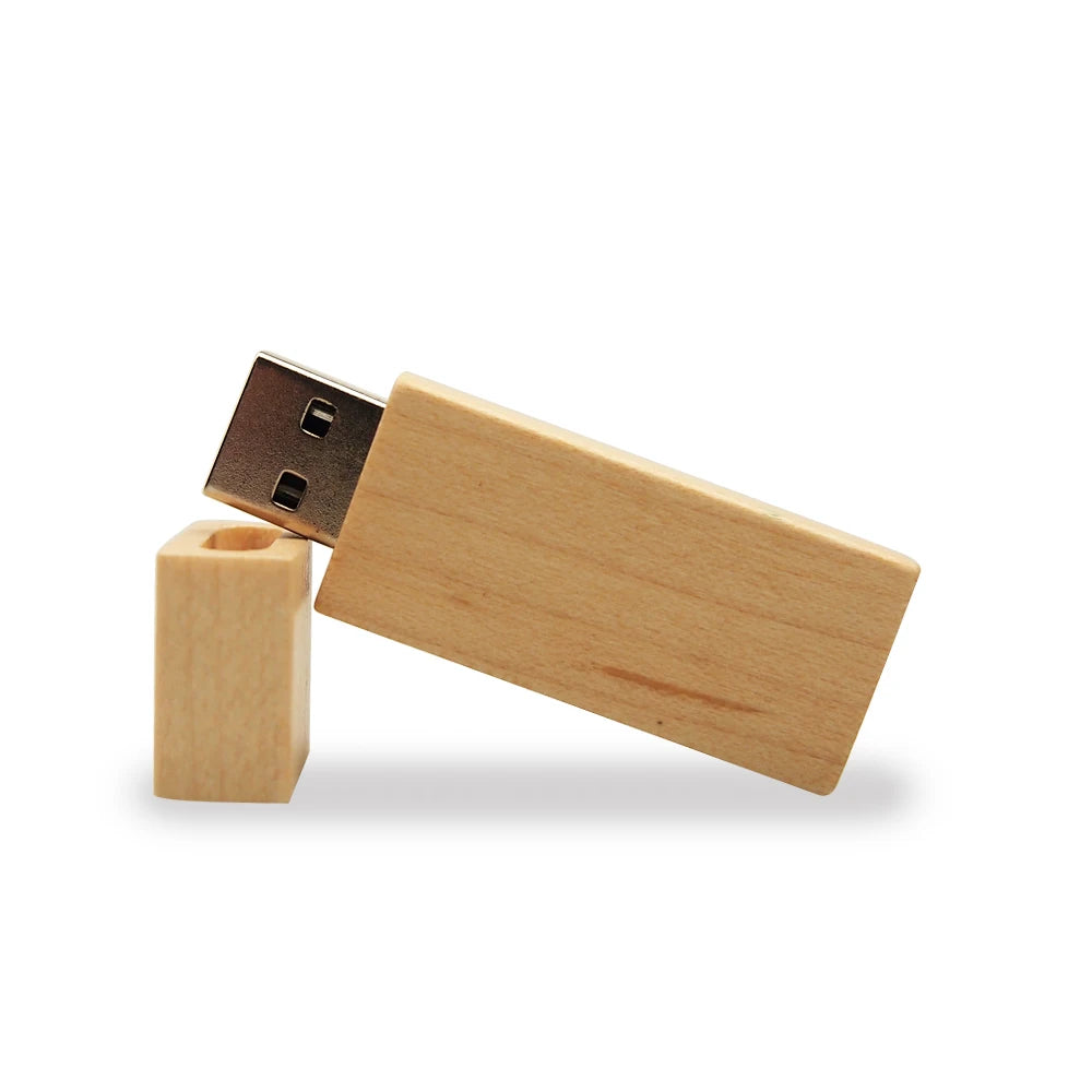 Wooden USB Flash Drive 8GB | Custom Logo Bamboo Walnut Gift Wooden USB Flash Drive PRIMED 32 GB Maple wood