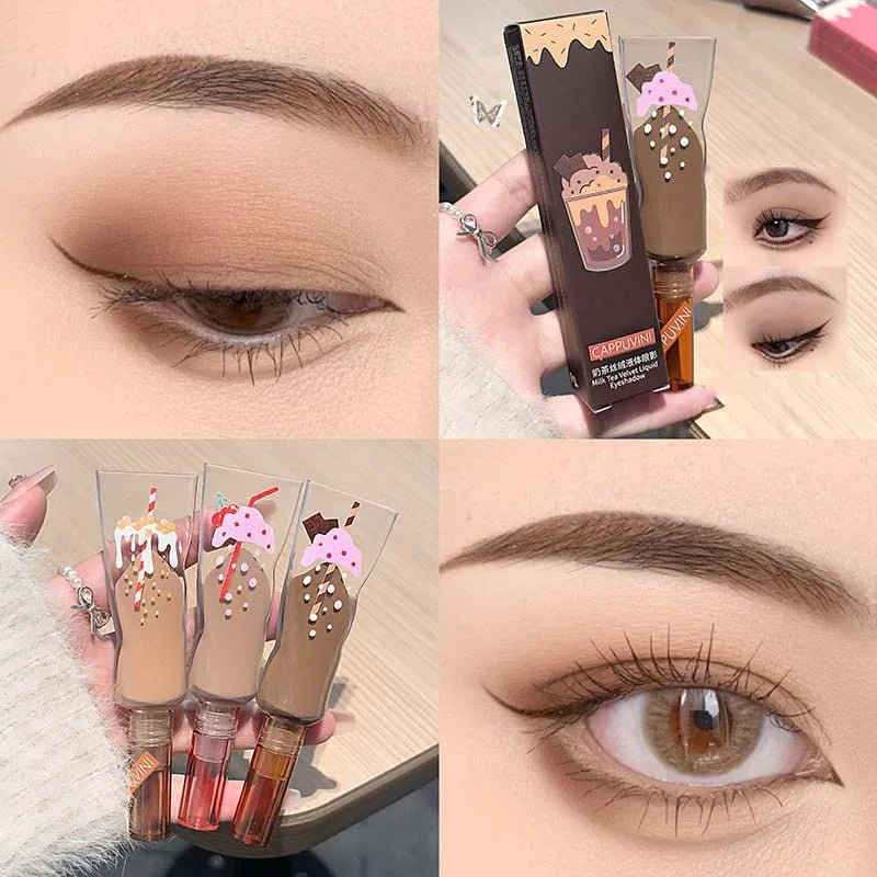Cappuvini Matte Liquid Eyeshadow Cream – Milk Tea Shades Liquid Eyeshadow PRIMED