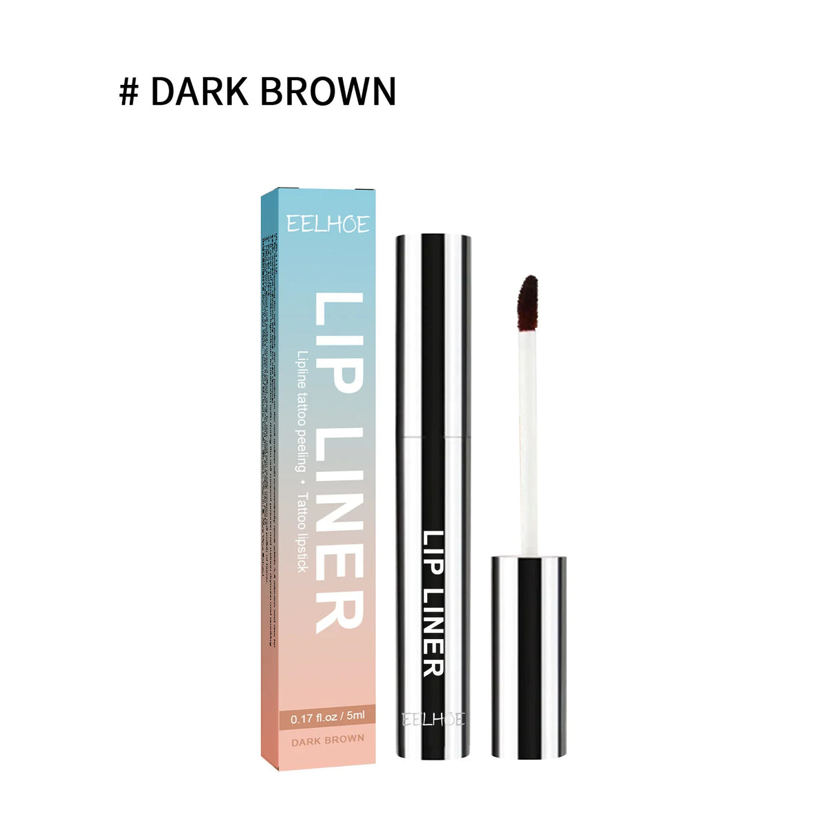 Peel Off Lip Liner Tattoo – Waterproof Matte Velvet Lip Tint Lip Liner Tint PRIMED Dark Brown