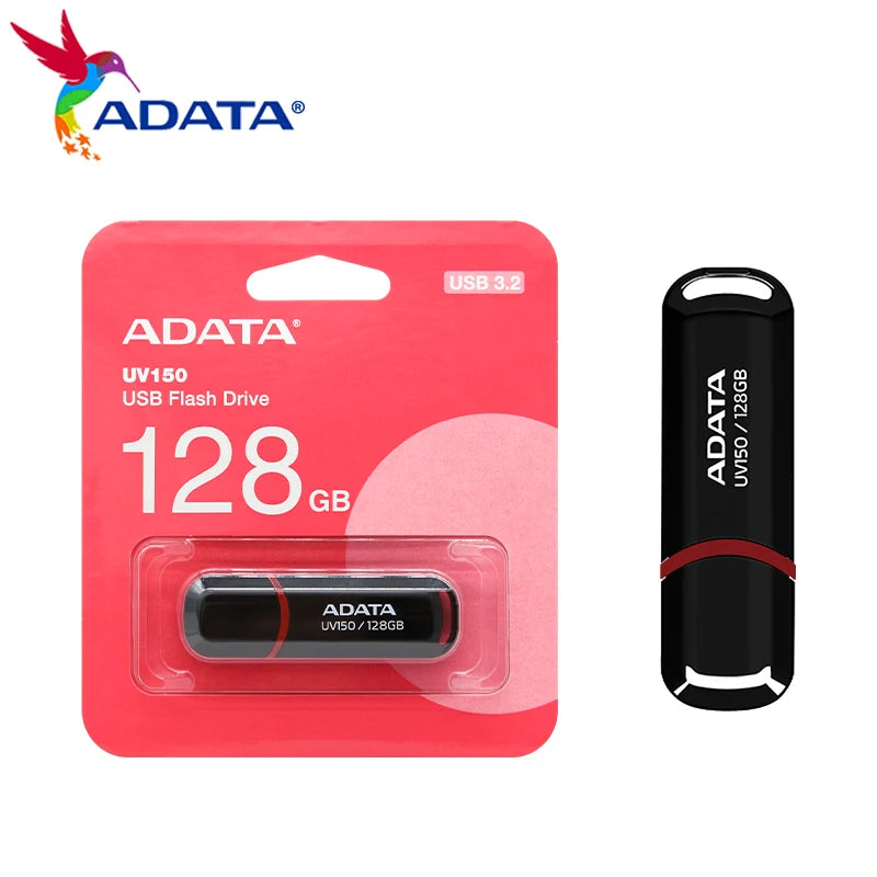 ADATA UV150 USB 3.2 Flash Drive 32GB/64GB – Red USB Flash Drive PRIMED 32GB Black
