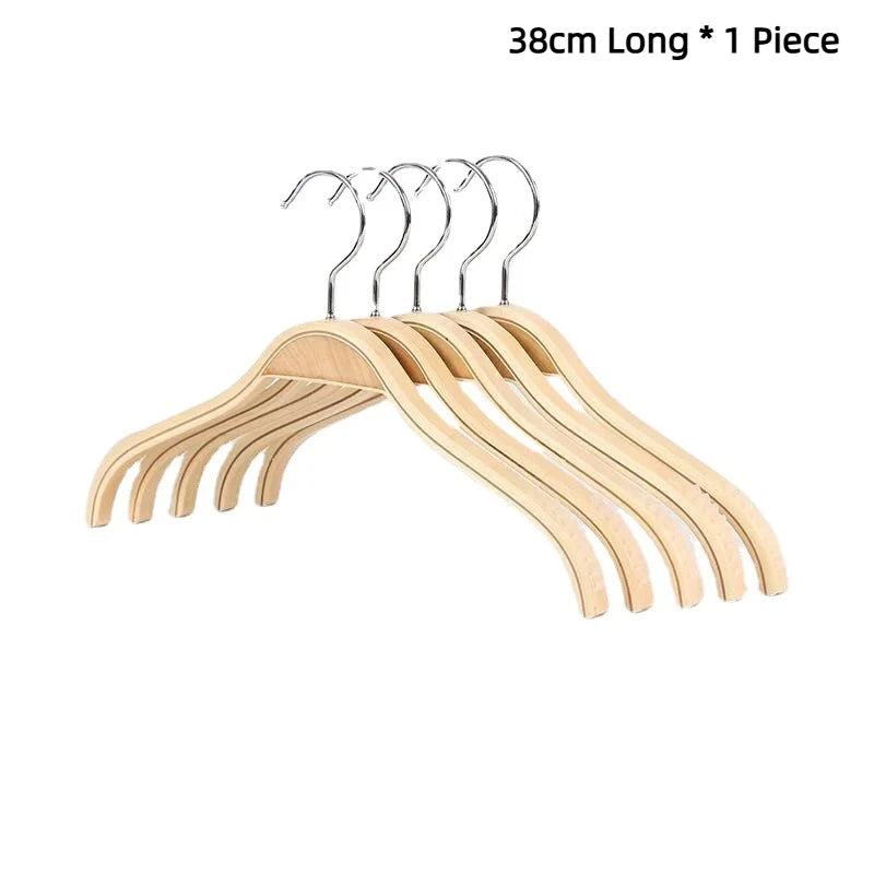 Natural Wood Clothes Hanger | Non-Slip Slim Closet Organizer