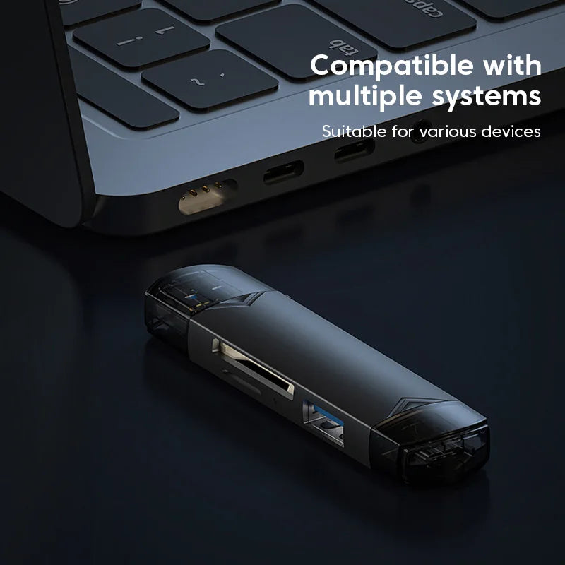 6-in-1 USB 3.0 Card Reader SD TF OTG Adapter Type-C Micro USB USB Card Reader PRIMED