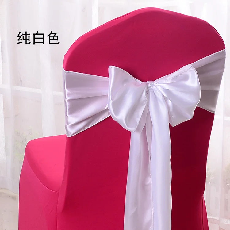 10 Pcs Satin Chair Sashes – Wedding & Banquet Bow Decor