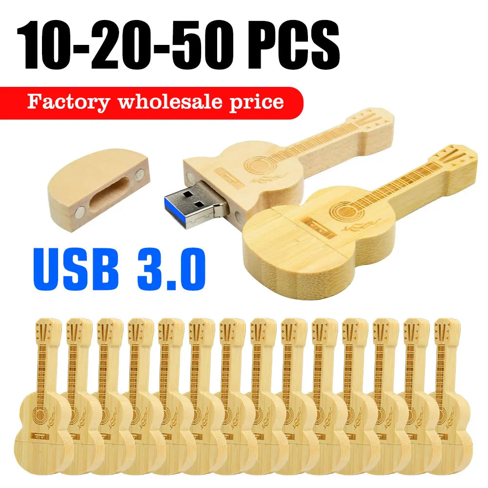 Guitar USB 3.0 Flash Drive Custom Logo Bulk | 32GB 64GB 128GB Custom USB Flash Drive PRIMED