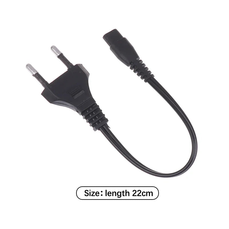 EU Plug Double-Hole Flashlight Charging Cable 22cm 220V/110V Flashlight Charger Cable PRIMED