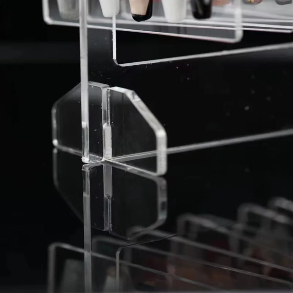Acrylic Nail Art Display Rack – Transparent Desktop Stand Nail Display Rack PRIMED