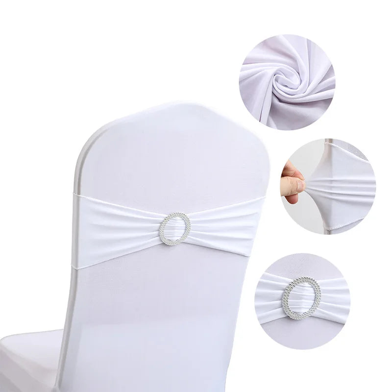 10 Pcs Spandex Chair Sashes with Buckle Slider | Wedding Décor