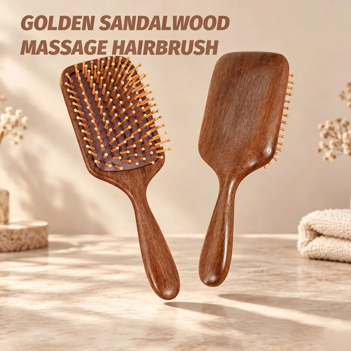 Wood Air Cushion Hairbrush – Detangling & Scalp Massage