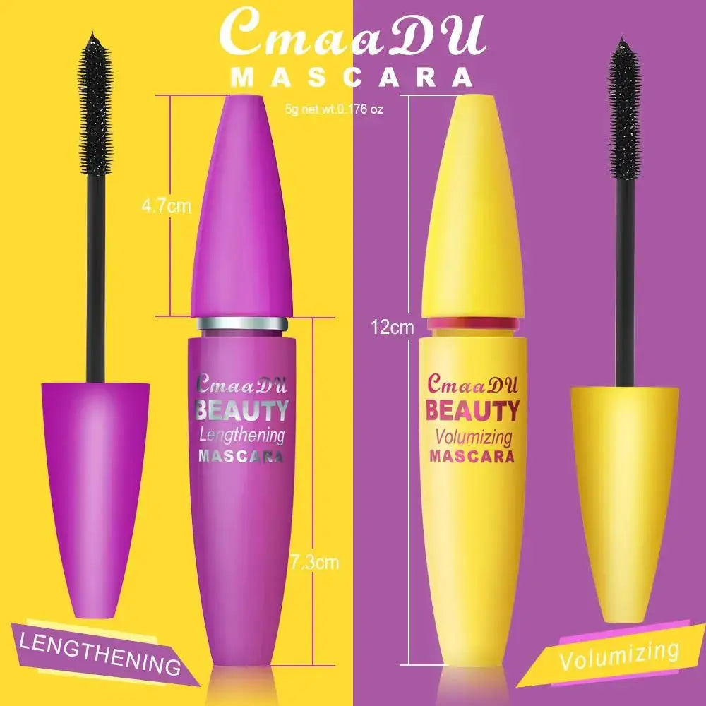CmaaDu 4D Volumizing Waterproof Mascara – Lengthen & Curl Volumizing Mascara PRIMED