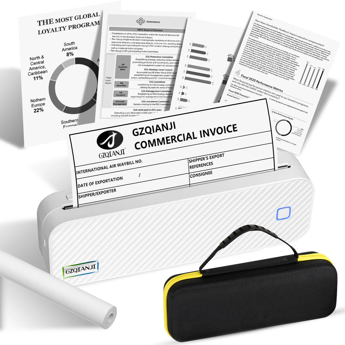 Portable A4 Bluetooth Thermal Printer | Inkless PDF & Doc Thermal Printer PRIMED