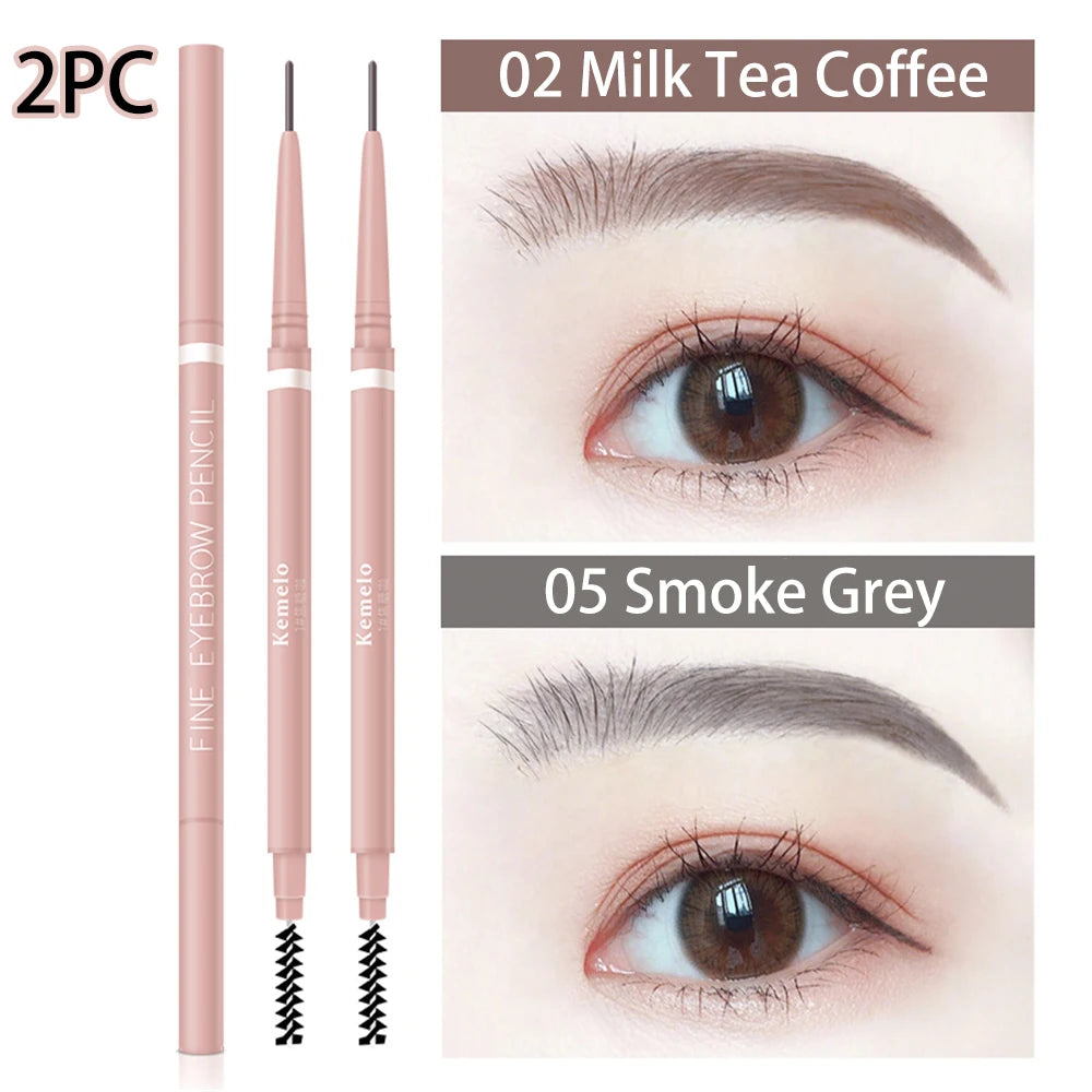 1.5mm Ultra-Fine Waterproof Eyebrow Pencil with Spoolie Brush