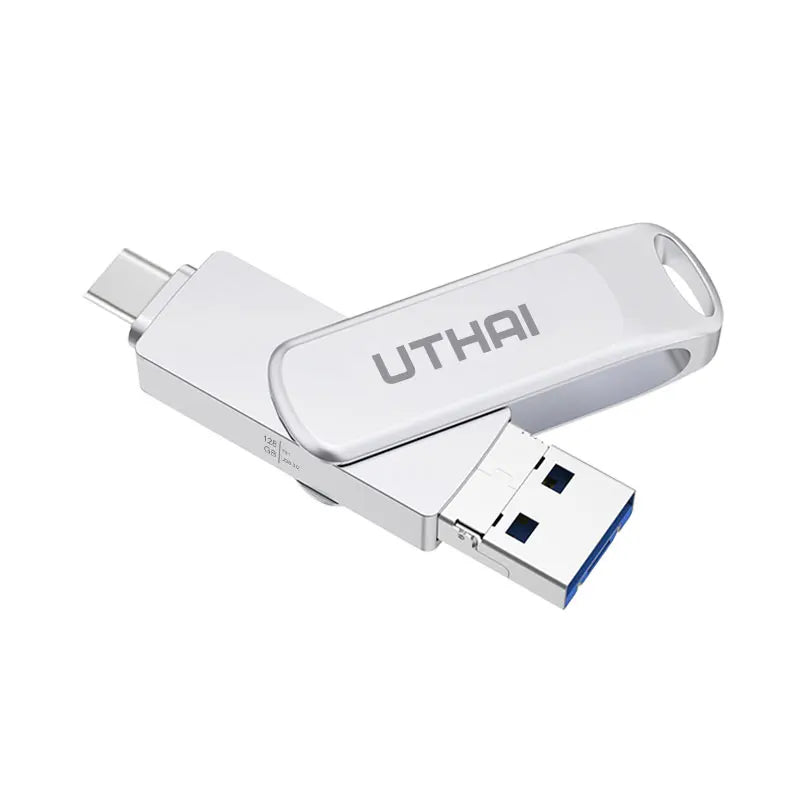 UTHAI T81 3-in-1 USB 3.0 Flash Drive 128GB | Type-C & MicroSD