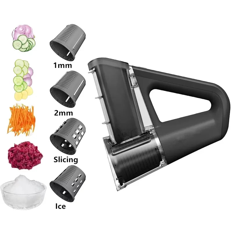 LMETJMA 40W Electric Cheese Grater & Salad Maker – 4 Blades Electric Food Grater PRIMED