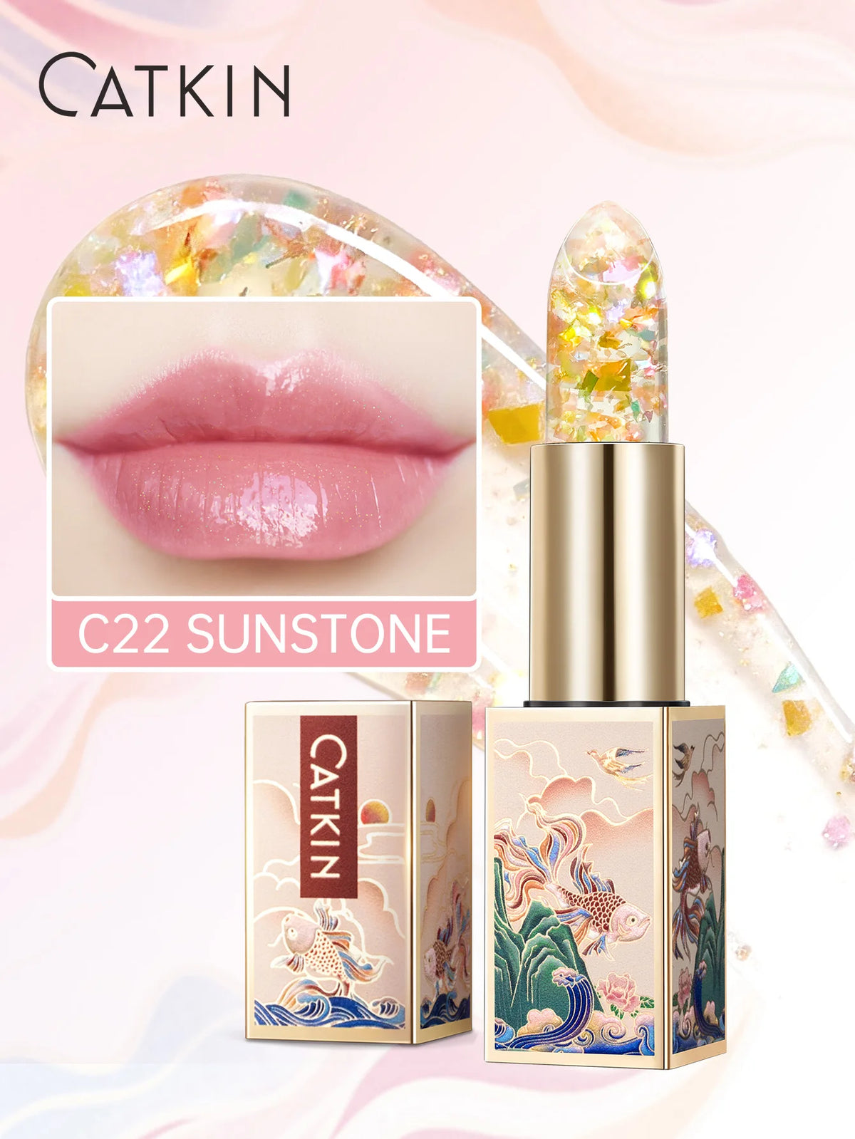 CATKIN Colored Lip Balm – Moisturizing & pH-Activated Glow Colored Lip Balm PRIMED C22 SUNSTONE