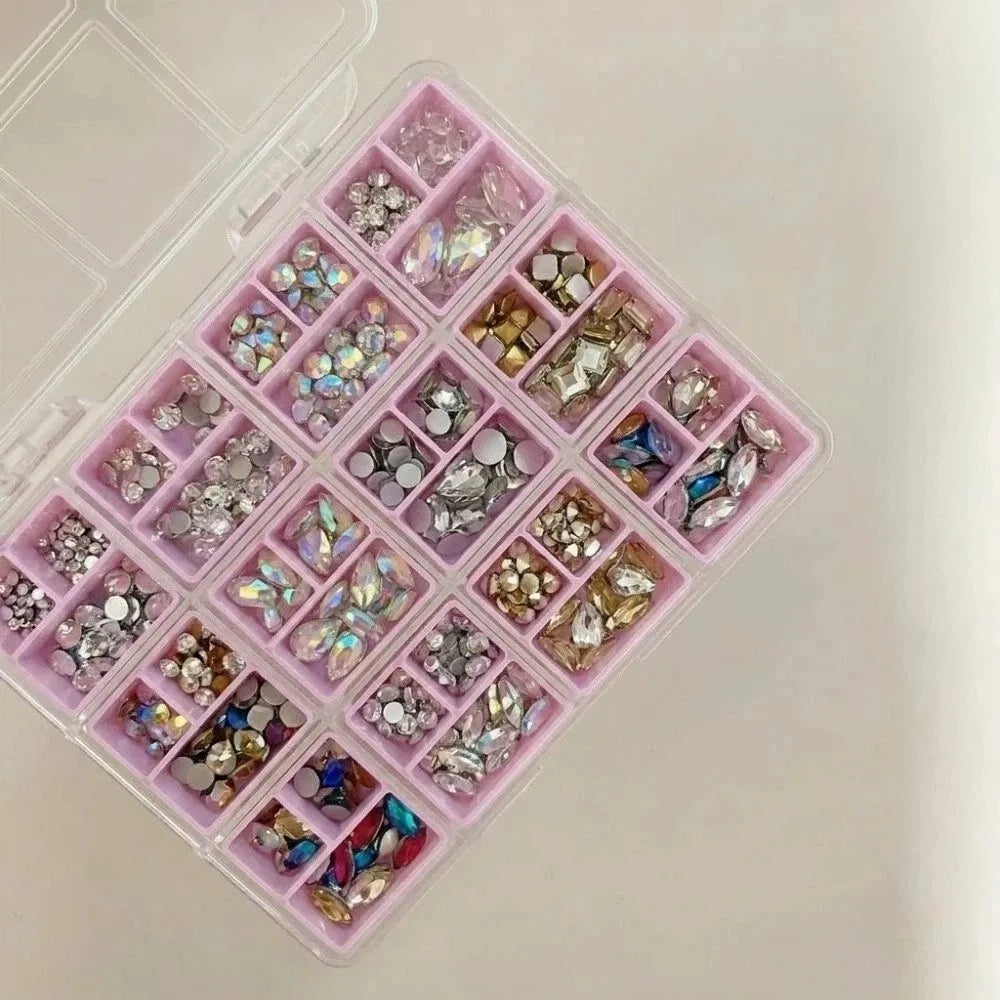 Transparent 36-Grid Nail Art Storage Box | Candy Colors