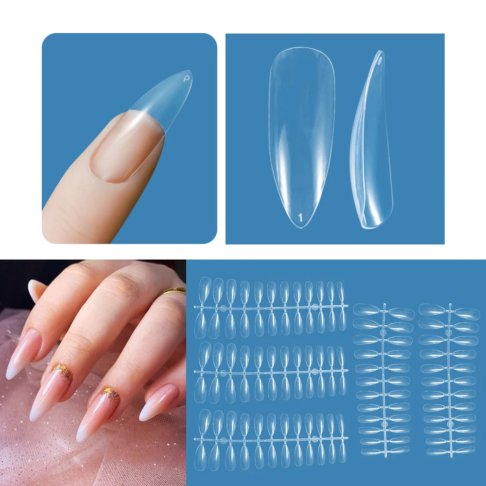 120pcs XXS Short Almond Soft Gel Full Cover Nail Tips – DIY Soft Gel Nail Tips PRIMED TD151-5