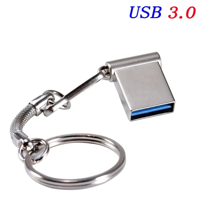 JASTER Metal Mini USB 3.0 Flash Drive 8GB–128GB Custom Logo USB Flash Drive PRIMED Silver 64 GB