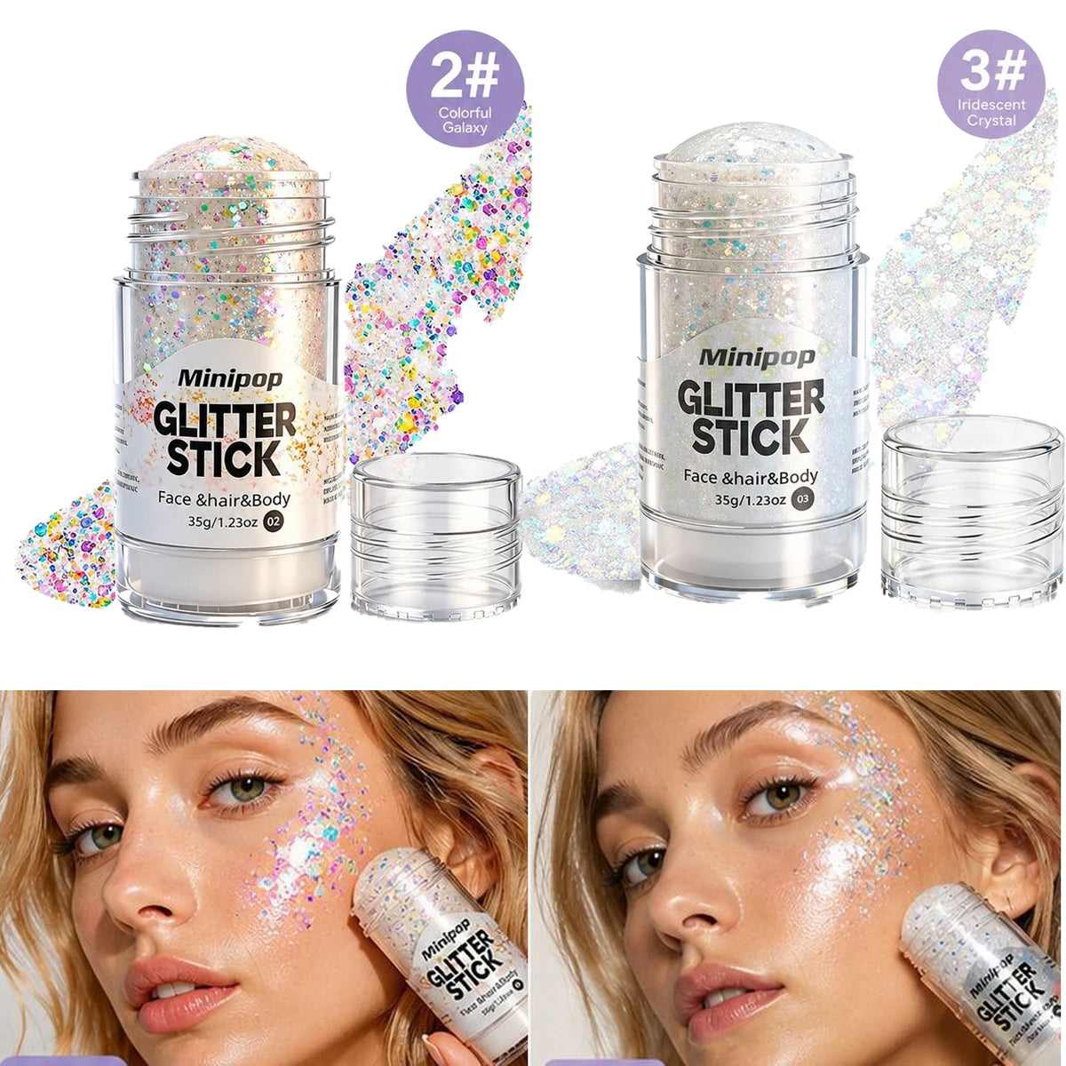 Star Sequin Glitter Stick – Face, Body & Hair Shimmer Makeup