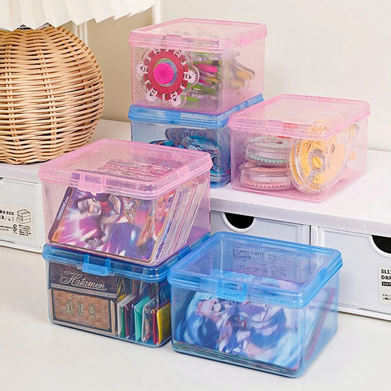 Transparent Photocard Storage Box Flip Case Desk Organizer Card Storage Box PRIMED